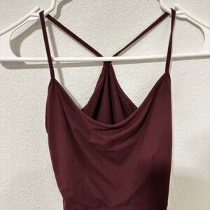 Alphalete Burgundy Strappy Cropped Top with Built in Bra.